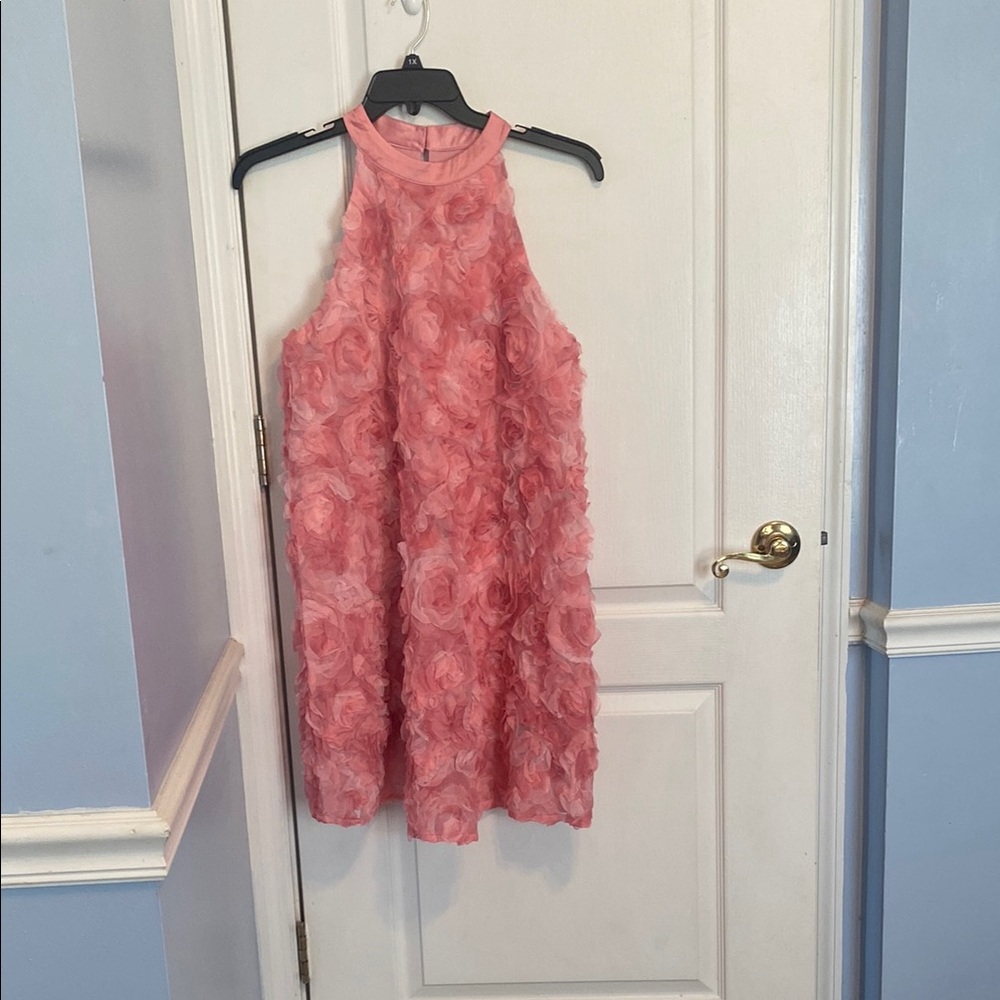 Pink Floral Sleeveless Dress